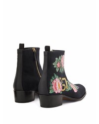 Bottines chelsea en daim imprimées noires Giuseppe Zanotti