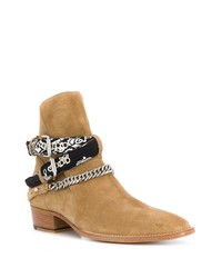 Bottines chelsea en daim marron clair Amiri