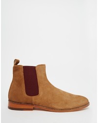 Bottines chelsea en daim marron clair