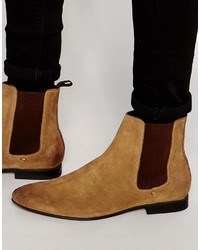 Bottines chelsea en daim marron clair