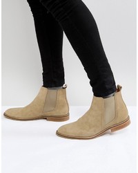 Bottines chelsea en daim marron clair