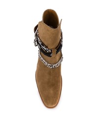 Bottines chelsea en daim marron clair Amiri