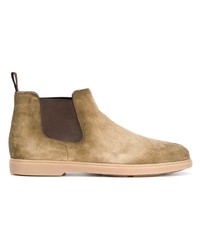 Bottines chelsea en daim marron clair Santoni