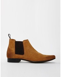 Bottines chelsea en daim marron clair Asos