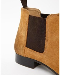 Bottines chelsea en daim marron clair Asos