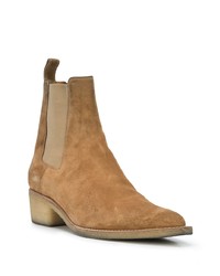 Bottines chelsea en daim marron clair Amiri