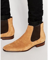 Bottines chelsea en daim marron clair Kurt Geiger