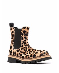 Bottines chelsea en daim marron clair Moschino