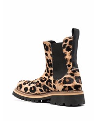 Bottines chelsea en daim marron clair Moschino