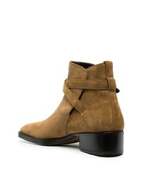 Bottines chelsea en daim marron clair Tom Ford