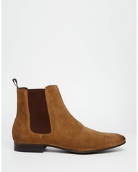 Bottines chelsea en daim marron clair