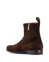 Bottines chelsea en daim marron foncé Santoni