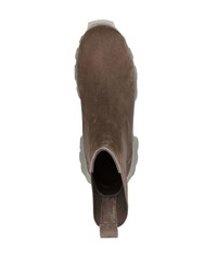 Bottines chelsea en daim marron foncé Rick Owens