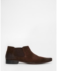 Bottines chelsea en daim marron foncé Asos