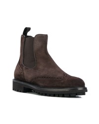 Bottines chelsea en daim marron foncé Baldinini