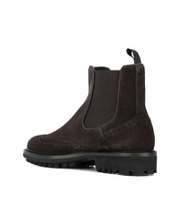 Bottines chelsea en daim marron foncé Baldinini