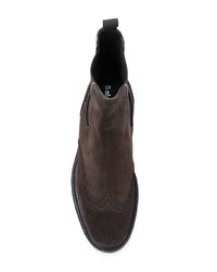 Bottines chelsea en daim marron foncé Baldinini