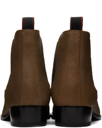 Bottines chelsea en daim marron foncé Hugo