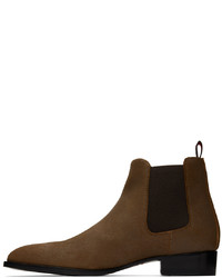 Bottines chelsea en daim marron foncé Hugo