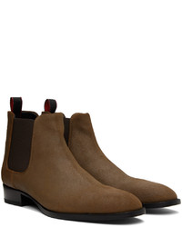 Bottines chelsea en daim marron foncé Hugo