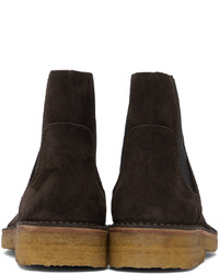 Bottines chelsea en daim marron foncé A.P.C.