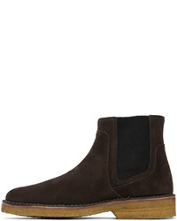 Bottines chelsea en daim marron foncé A.P.C.