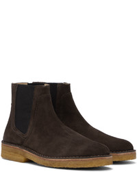 Bottines chelsea en daim marron foncé A.P.C.