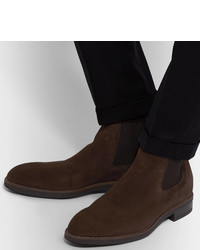 Bottines chelsea en daim marron foncé Paul Smith