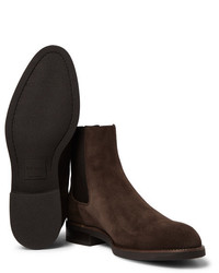 Bottines chelsea en daim marron foncé Paul Smith