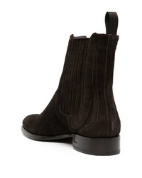 Bottines chelsea en daim marron foncé Brioni