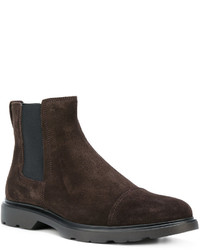 Bottines chelsea en daim marron foncé Hogan