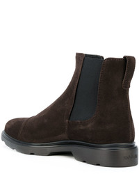 Bottines chelsea en daim marron foncé Hogan