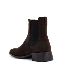 Bottines chelsea en daim marron foncé Stella McCartney