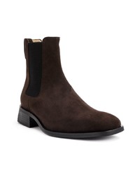 Bottines chelsea en daim marron foncé Stella McCartney