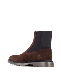 Bottines chelsea en daim marron foncé Hogan