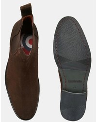 Bottines chelsea en daim marron foncé Lambretta