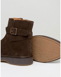 Bottines chelsea en daim marron foncé Asos