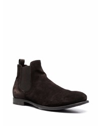 Bottines chelsea en daim marron foncé Officine Creative