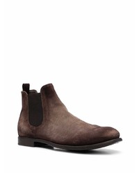 Bottines chelsea en daim marron foncé Officine Creative