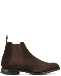 Bottines chelsea en daim marron foncé Church's