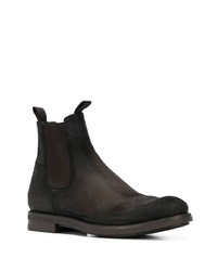 Bottines chelsea en daim marron foncé Officine Creative