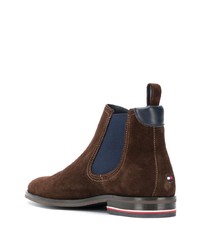 Bottines chelsea en daim marron foncé Tommy Hilfiger