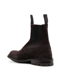 Bottines chelsea en daim marron foncé Tricker's