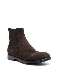 Bottines chelsea en daim marron foncé Silvano Sassetti