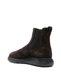 Bottines chelsea en daim marron foncé Hogan