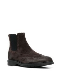 Bottines chelsea en daim marron foncé Hogan