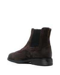 Bottines chelsea en daim marron foncé Hogan