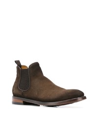 Bottines chelsea en daim marron foncé Officine Creative