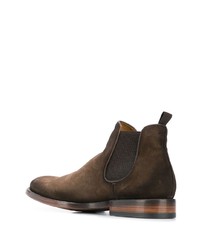 Bottines chelsea en daim marron foncé Officine Creative