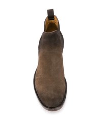 Bottines chelsea en daim marron foncé Officine Creative